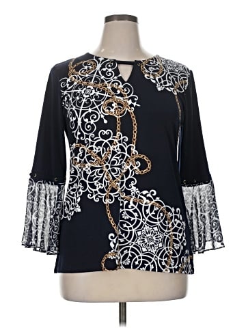 JM Collection 3/4 Sleeve Blouse (view 1)