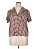 Unbranded Print Orange Short Sleeve Blouse Size XL (estimated) - photo 1