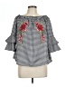 Moa Moa 100% Polyester Gray 3/4 Sleeve Blouse Size L - photo 1