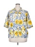 Unbranded Floral Yellow Short Sleeve Button-Down Shirt Size 2X (estimated) - photo 1