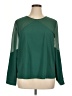 1.State 100% Polyester Color Block Green Long Sleeve Blouse Size XL - photo 1