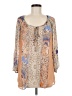 Meadow Rue 100% Polyester Tan 3/4 Sleeve Blouse Size M - photo 1