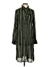 Lumiere 100% Polyester Stripes Green Casual Dress Size S - photo 1