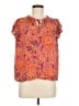 Rose + Olive 100% Polyester Orange Short Sleeve Blouse Size M - photo 1
