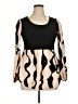 Shein Graphic Tan Long Sleeve Blouse Size XL - photo 1