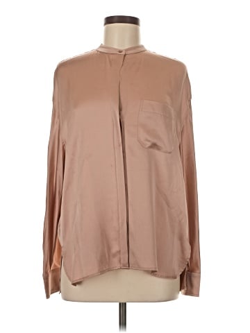 Vince. Long Sleeve Silk Top (view 1)