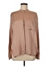 Vince. 100% Silk Tan Long Sleeve Silk Top Size M - photo 1