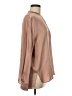 Vince. 100% Silk Tan Long Sleeve Silk Top Size M - photo 4