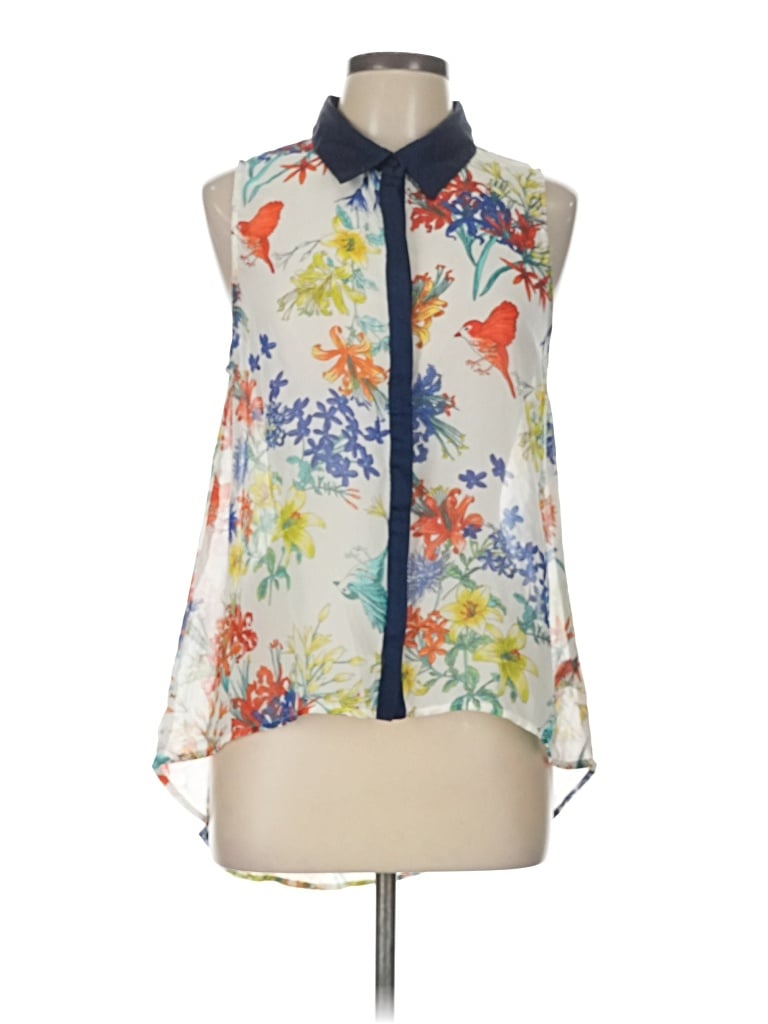 Pre-owned Lumiere Sleeveless Blouse In White