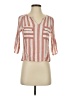 Monteau Stripes Pink 3/4 Sleeve Blouse Size S (petite) - photo 1