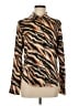 Alexia Admor Animal Print Brown Long Sleeve Blouse Size 8 - photo 1