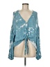 Beulah Style 100% Viscose Teal Long Sleeve Blouse Size M - photo 1