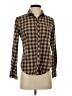 BDG 100% Cotton Plaid Brown Long Sleeve Button-Down Shirt Size S - photo 1