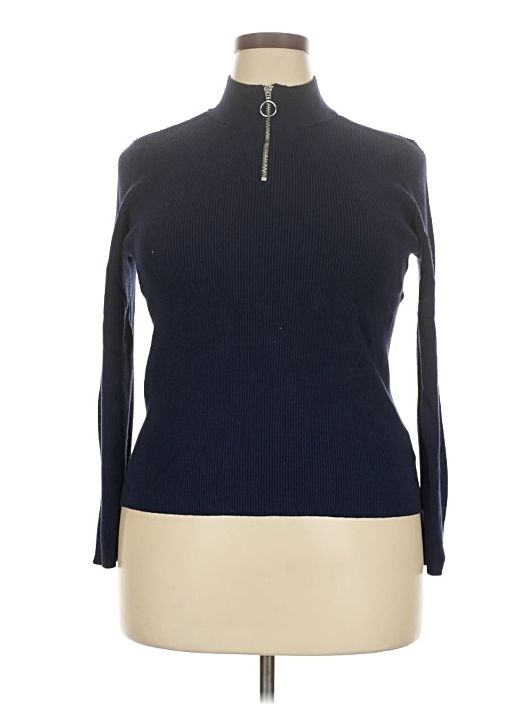 Pre-owned Nine West Turtleneck Sweater In Blue