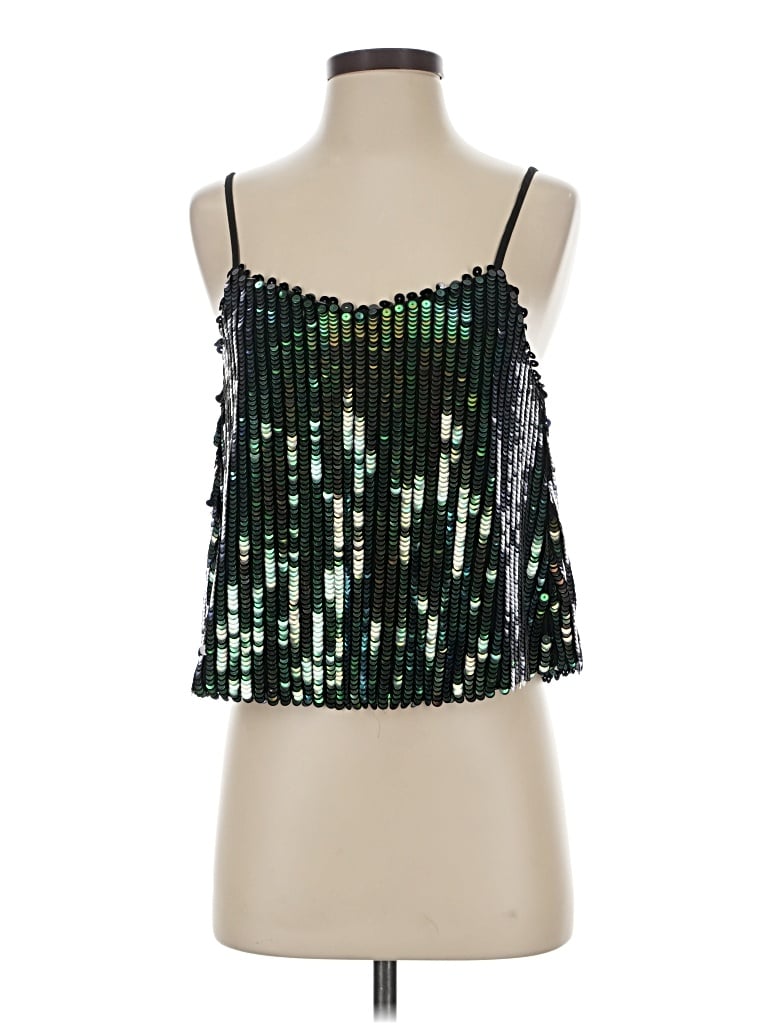 Pre-owned Glamorous Tank Top Green Strapless Neckline Tops