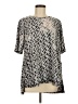 LOGO by Lori Goldstein Silver Short Sleeve Blouse Size M - photo 1