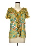 Cato 100% Polyester Yellow Short Sleeve Blouse Size M - photo 1
