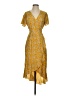 Unbranded 100% Polyester Paisley Yellow Casual Dress Size XXS (estimated) - photo 1