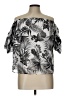 Ro & De 100% Polyester Black Silver Short Sleeve Blouse Size L - photo 1