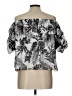 Ro & De 100% Polyester Black Silver Short Sleeve Blouse Size L - photo 2