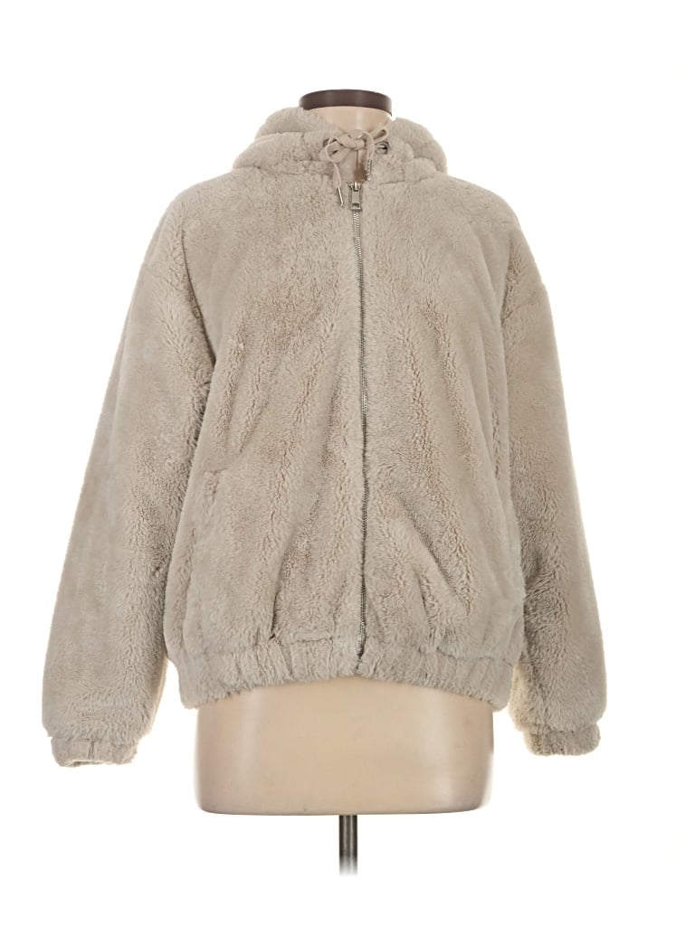 Pre-owned Time And Tru Faux Fur Jacket In Tan