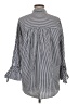 Zara Basic Stripes Gray Blue 3/4 Sleeve Blouse Size XS - photo 2