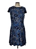 Sandra Darren 100% Polyester Paisley Blue Casual Dress Size L - photo 1