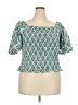 Maurices Teal Short Sleeve Blouse Size 24 (3) - photo 1