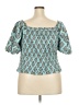 Maurices Teal Short Sleeve Blouse Size 24 (3) - photo 2
