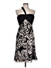 MIKAEL AGHAL 100% Polyester Graphic Silver Cocktail Dress Size 10 - photo 1