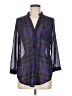 Coolway 100% Polyester Plaid Purple 3/4 Sleeve Blouse Size M (estimated) - photo 1