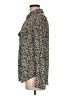 Something Navy Animal Print Black Long Sleeve Blouse Size M - photo 5