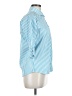 Cuisse de Grenouille Stripes Blue 3/4 Sleeve Button-Down Shirt Size M - photo 4