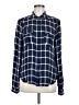 Paige 100% Viscose Plaid Blue Long Sleeve Button-Down Shirt Size M - photo 1