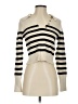 Happily Grey Stripes Ivory Pullover Sweater Size S - photo 1