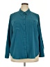 Roz & Ali Solid Teal Long Sleeve Button-Down Shirt Size 2X - photo 1