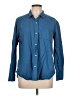 Lola River Solid Blue Long Sleeve Button-Down Shirt Size L - photo 1