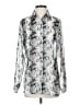 CAbi 100% Polyester Print Silver Long Sleeve Blouse Size S - photo 1