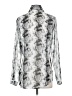 CAbi 100% Polyester Print Silver Long Sleeve Blouse Size S - photo 2