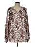 Unbranded 100% Polyester Brown Long Sleeve Blouse Size L - photo 1