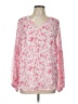Unbranded 100% Polyester Pink 3/4 Sleeve Blouse Size L - photo 1