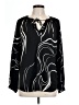 Nine West 100% Polyester Black Long Sleeve Blouse Size L - photo 1