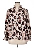 ELOQUII 100% Polyester Animal Print Brown Long Sleeve Blouse Size 14 - photo 1