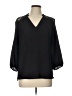 Fortune + Ivy 100% Polyester Black 3/4 Sleeve Blouse Size L - photo 1