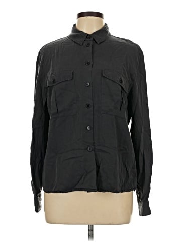Topshop Long Sleeve Button-Down Shirt (view 1)
