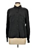 Topshop Black Long Sleeve Button-Down Shirt Size 10 - photo 1