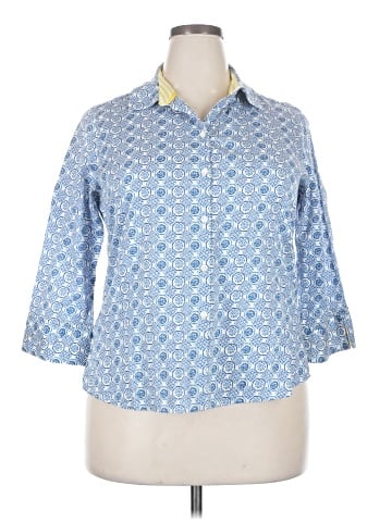 Foxcroft 3/4 Sleeve Button-Down Shirt (view 1)