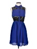 Audrey 3+1 Color Block Blue Cocktail Dress Size XS (estimated) - photo 1