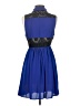Audrey 3+1 Color Block Blue Cocktail Dress Size XS (estimated) - photo 2