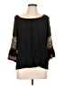 Max Studio 100% Rayon Black 3/4 Sleeve Blouse Size L - photo 1